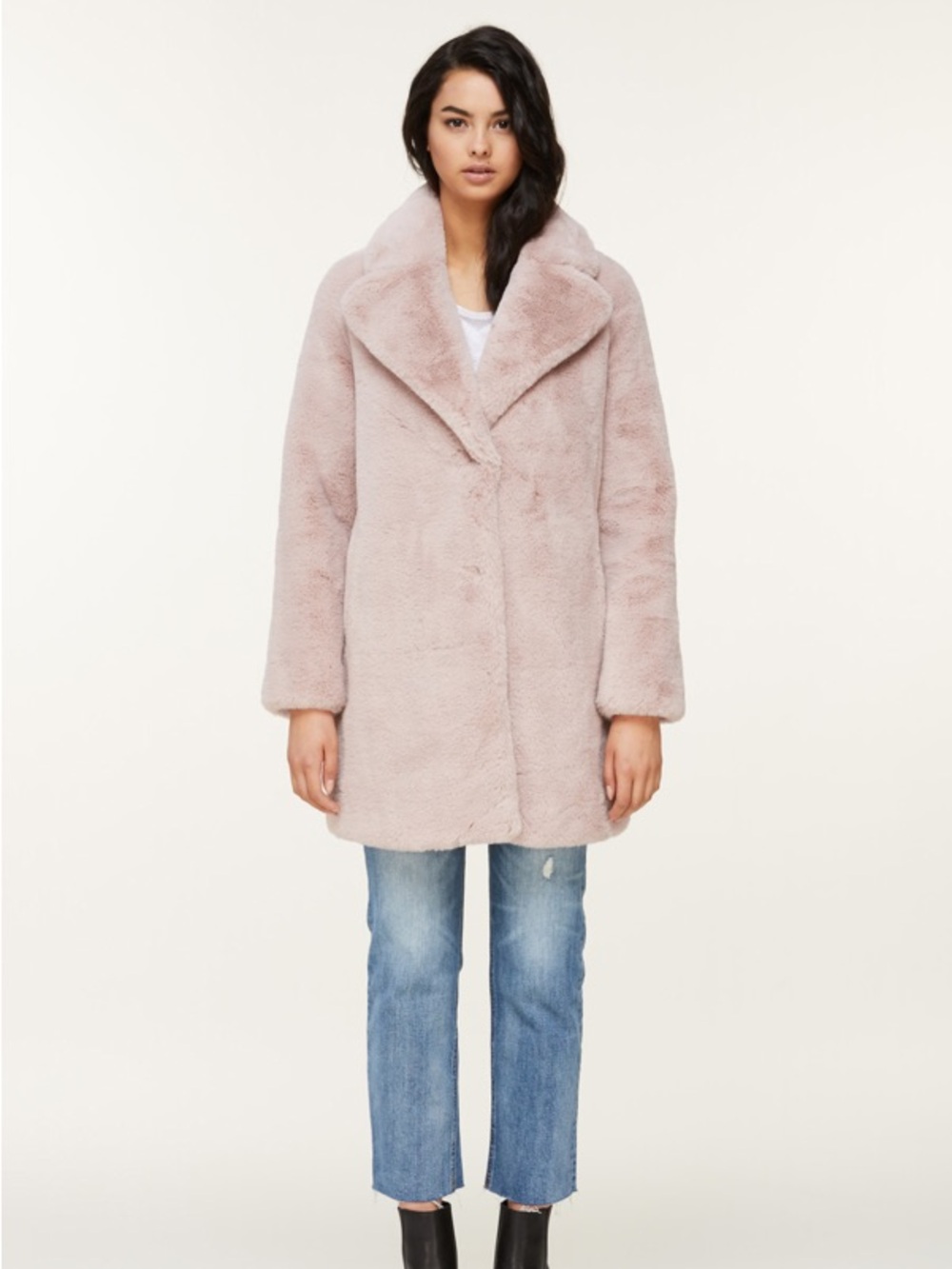Soia & Kyo - Renada Mid-Length Faux Fur Coat in Quartz